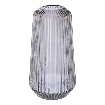 Glas Vase CRISTA, 30x15x15cm, grau
