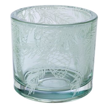 Glass lantern CONE, 9x9x8cm, light green