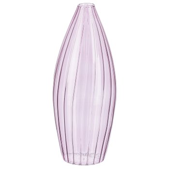 Glass Vase TAMARA, 8x8x20cm, Pink