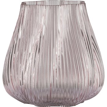 Glass vase FLORA flower shape, 21x21x21cm, pale pink