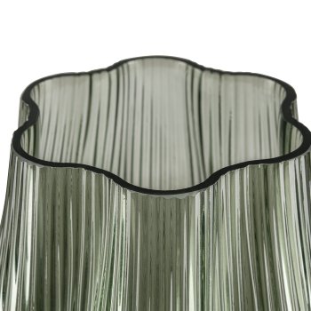 Glass vase FLORA flower shape, 19x19x26cm, green