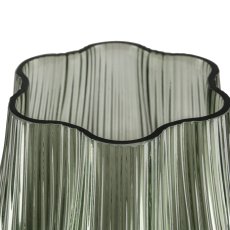 Glass vase FLORA flower shape, 19x19x26cm, green