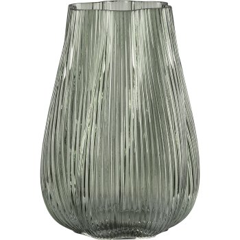 Glass vase FLORA flower shape, 19x19x26cm, green