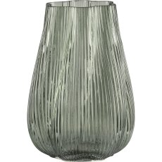 Glass vase FLORA flower shape, 19x19x26cm, green