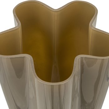 Glasvase 2TONE, Blütenform, 15x15x20cm, gelb, Lepuro