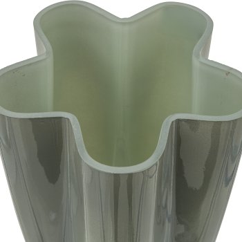 Glass vase 2TONE, flower shape, 15x15x20cm, green, Lepuro