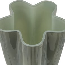 Glass vase 2TONE, flower shape, 15x15x20cm, green, Lepuro