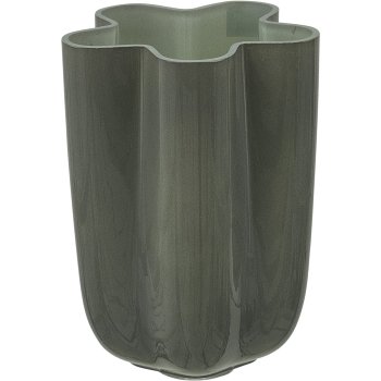 Glass vase 2TONE, flower shape, 15x15x20cm, green, Lepuro