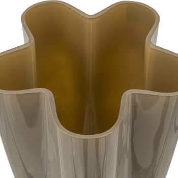 Glasvase 2TONE, Blütenform, 15x15x30cm, gelb, Lepuro