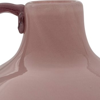 Glasvase 2TONE, mit Henkel, farbl.sort., durchgefärbt, 12x12x12cm, rosa, Lepuro