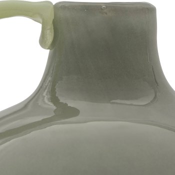 Glasvase 2TONE, mit Henkel, farbl.sort., durchgefärbt, 12x12x12cm, grün, Lepuro