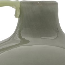 Glasvase 2TONE, mit Henkel, farbl.sort., durchgefärbt, 12x12x12cm, grün, Lepuro