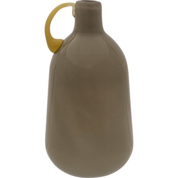 Glass vase 2TONE, with handle, assorted colours, solid colours, 9x9x15cm, yellow,