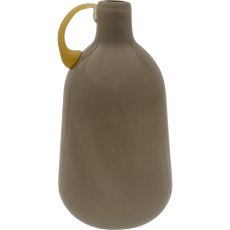 Glass vase 2TONE, with handle, assorted colours, solid colours, 9x9x15cm, yellow,