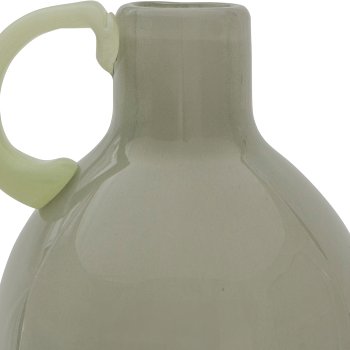 Glasvase 2TONE, mit Henkel, farbl.sort., durchgefärbt, 9x9x15cm, grün, Lepuro