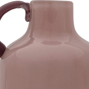 Glass vase 2TONE, with handle, assorted colours, solid colours, 9x9x19cm, pale pink,