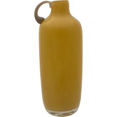 Glass vase 2TONE, with handle, assorted colours, solid colours, 9x9x19cm, yellow, Lepuro