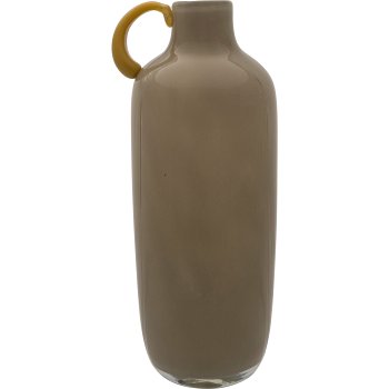 Glass vase 2TONE, with handle, assorted colours, solid colours, 9x9x19cm, yellow, Lepuro