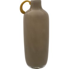 Glass vase 2TONE, with handle, assorted colours, solid colours, 9x9x19cm, yellow, Lepuro