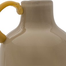 Glass vase 2TONE, with handle, assorted colours, solid colours, 9x9x19cm, yellow, Lepuro