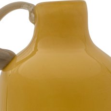 Glass vase 2TONE, with handle, assorted colours, solid colours, 9x9x19cm, yellow, Lepuro