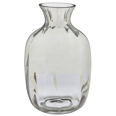 Glasvase, gerillt,14x14x21cm, grau