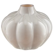 Glasvase, geriffelt, gefärbt, 16x16x13cm, macchiato