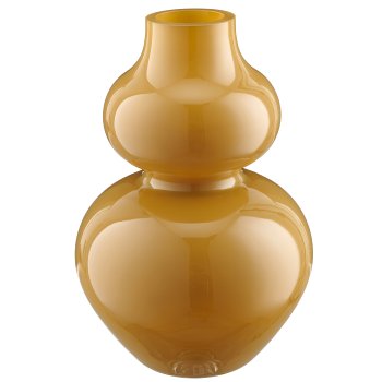 Glasvase BUBBLE, 17x17x25cm, curry