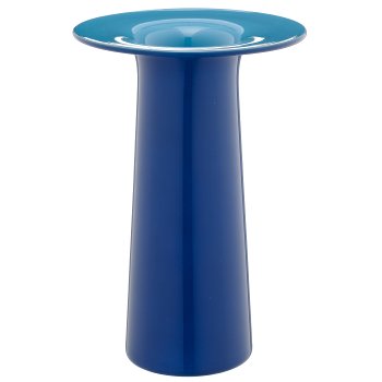 Glasvase OPPOSITE mit Innenfarbe, 16x16x25cm, royalblau