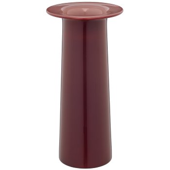 Glasvase OPPOSITE mit Innenfarbe, 17x17x35cm, rosenholz