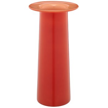 Glass vase OPPOSITE with interior colour, 17x17x35cm, amber