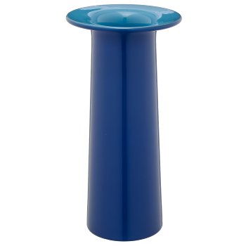 Glasvase OPPOSITE mit Innenfarbe, 17x17x35cm, royalblau