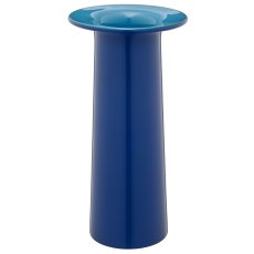 Glasvase OPPOSITE mit Innenfarbe, 17x17x35cm, royalblau