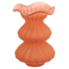 Glasvase Bubble Blüte, geriffelt, matt, 12x12x18,5cm, karotte