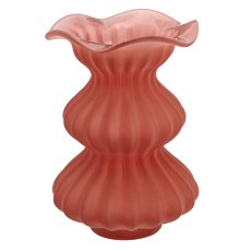 Glasvase Bubble Blüte, geriffelt, matt, 12x12x18,5cm, amber