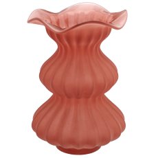 Glasvase Bubble Blüte, geriffelt, matt, 15x15x23cm, amber