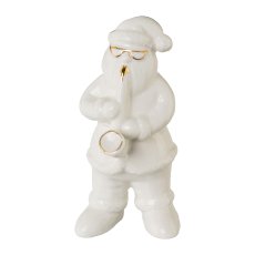 Ceramic Santa Claus Saxophon, 7x8x15cm, Gold