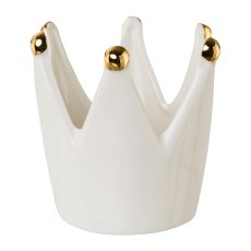 Ceramic Crown For Tea Light, 6,5x6,5x7cm, Gold