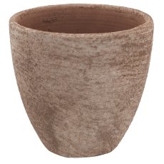 Ceramic planter TUSCANY, 9.5x9.5x9.5cm, caramel