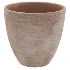 Ceramic planter TUSCANY, 14x14x13.5cm, caramel