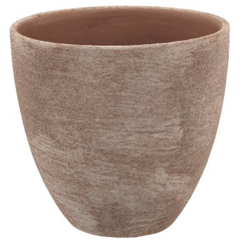 Ceramic planter TUSCANY, 17.5x17.5x16.5cm, caramel