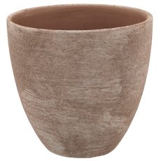 Ceramic planter TUSCANY, 17.5x17.5x16.5cm, caramel