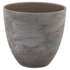 Ceramic planter TUSCANY, 25.5x25.5x24cm, stone grey