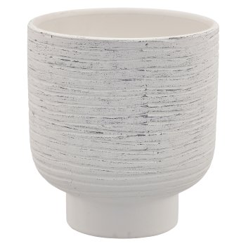Ceramic planter TUSCANY, 10x10x11.5cm, light grey