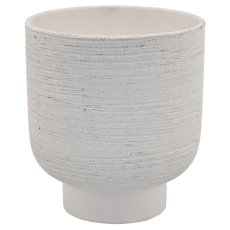 Ceramic planter TUSCANY, 12.5x12.5x14.5cm, light grey