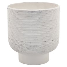 Ceramic planter TUSCANY, 15x15x16.5cm, light grey