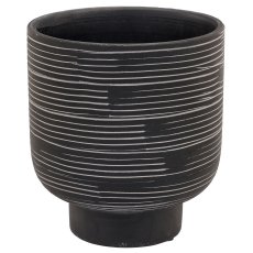 Ceramic planter TUSCANY, 15x15x16.5cm, black
