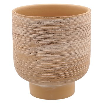 Ceramic planter TUSCANY, 15x15x16.5cm, almond