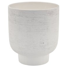 Ceramic planter TUSCANY, 18x18x20.5cm, light grey