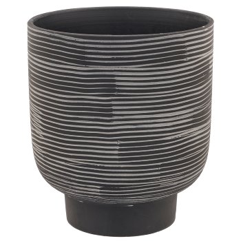 Ceramic planter TUSCANY, 18x18x20.5cm, black